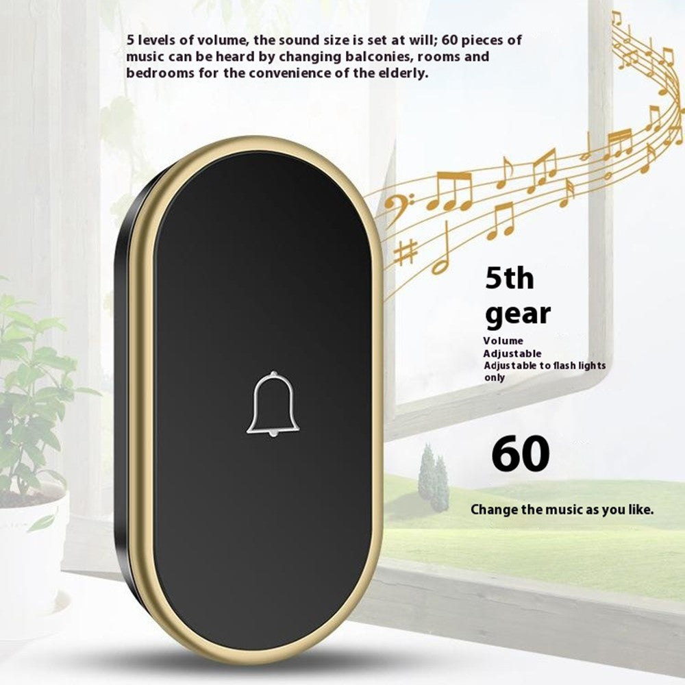 A18 For Elderly SOS Emergency Call Button 60 Melodies 300m Wireless Alarm System, 1 Watch Button + 1 Lanyard Button + 1 EU Plug Receiver