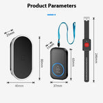 A18 For Elderly SOS Emergency Call Button 60 Melodies 300m Wireless Alarm System, 1 Watch Button + 1 Lanyard Button + 1 EU Plug Receiver