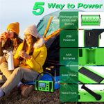 EGR-168-WB LCD-skärm Soldriven handvev AM/FM-radio SOS-alarm 10000mAh powerbank med LED-ficklampa