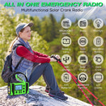 EGR-168-WB LCD-skärm Soldriven handvev AM/FM-radio SOS-alarm 10000mAh powerbank med LED-ficklampa