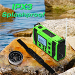 EGR-168-WB LCD-skärm Soldriven handvev AM/FM-radio SOS-alarm 10000mAh powerbank med LED-ficklampa