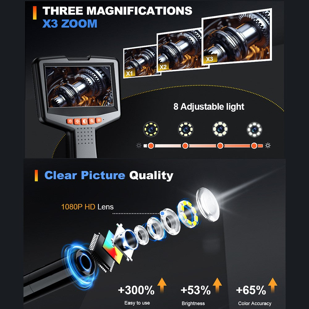 G41 2m Cable 8mm Single Lens 4.3 Inch IPS Screen Industrial Endoscope HD Handheld Inspection Camera