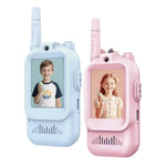 JK200 1 Pair 2.0 Inch Screen Interactive Video Walkie Talkie Set for Children 150-500m Range Communication