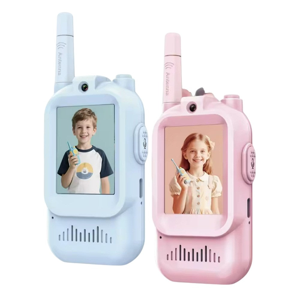 JK200 1 Pair 2.0 Inch Screen Interactive Video Walkie Talkie Set for Children 150-500m Range Communication