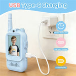 JK200 1 Pair 2.0 Inch Screen Interactive Video Walkie Talkie Set for Children 150-500m Range Communication