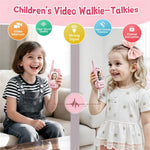 JK200 1 Pair 2.0 Inch Screen Interactive Video Walkie Talkie Set for Children 150-500m Range Communication