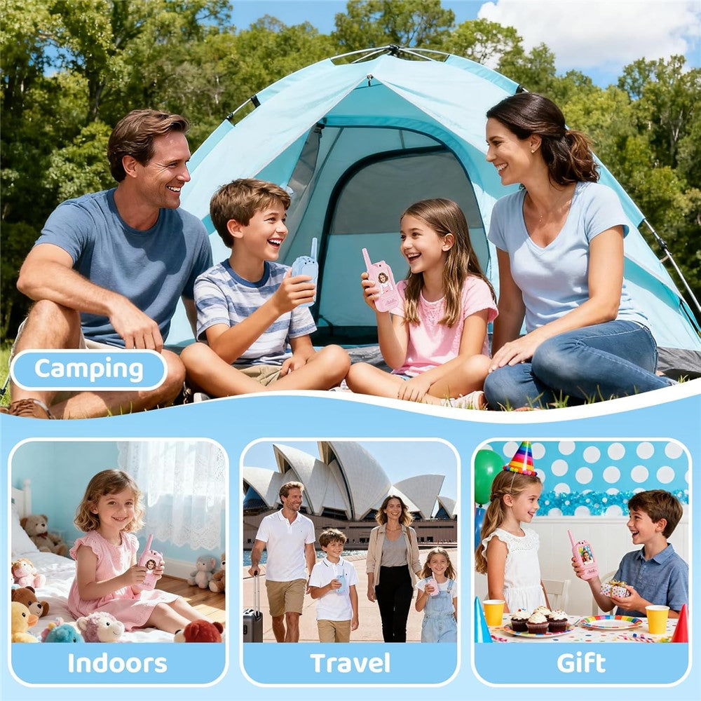 JK200 1 Pair 2.0 Inch Screen Interactive Video Walkie Talkie Set for Children 150-500m Range Communication