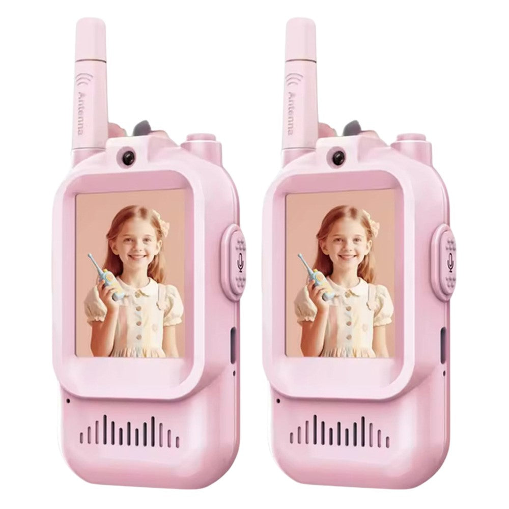 JK200 1 Pair 2.0 Inch Screen Interactive Video Walkie Talkie Set for Children 150-500m Range Communication