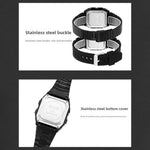 SKMEI 2475 Square Digital Watch for Students Chronograph Electronic Wristwatch with EL Backlight