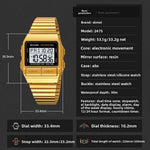 SKMEI 2475 Square Digital Watch for Students Chronograph Electronic Wristwatch with EL Backlight
