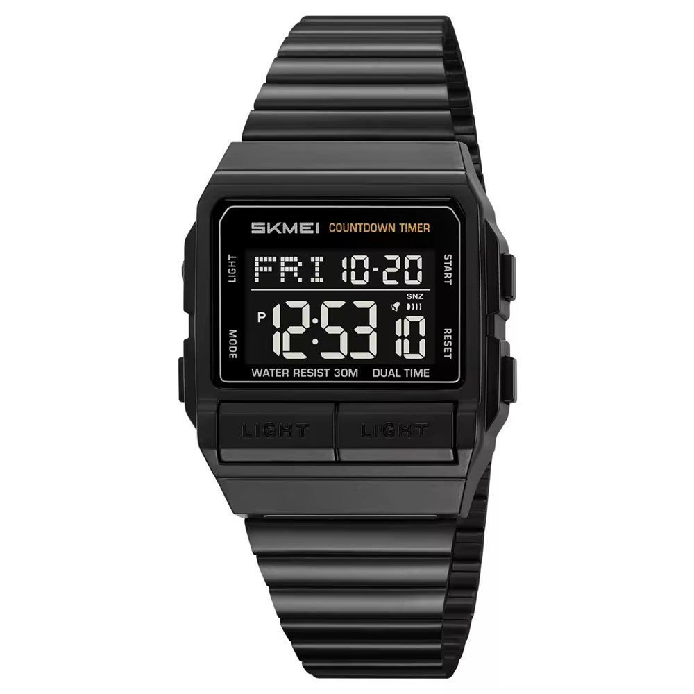 SKMEI 2475 Square Digital Watch for Students Chronograph Electronic Wristwatch with EL Backlight