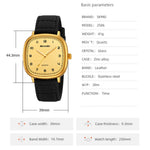 SKMEI 2586 Retro armbandsur analog display kvartsur med äkta koläderrem
