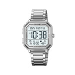SKMEI 2559 Date Display Electronic Watch with EL Backlight Stainless Steel Strap Digital Wristwatch