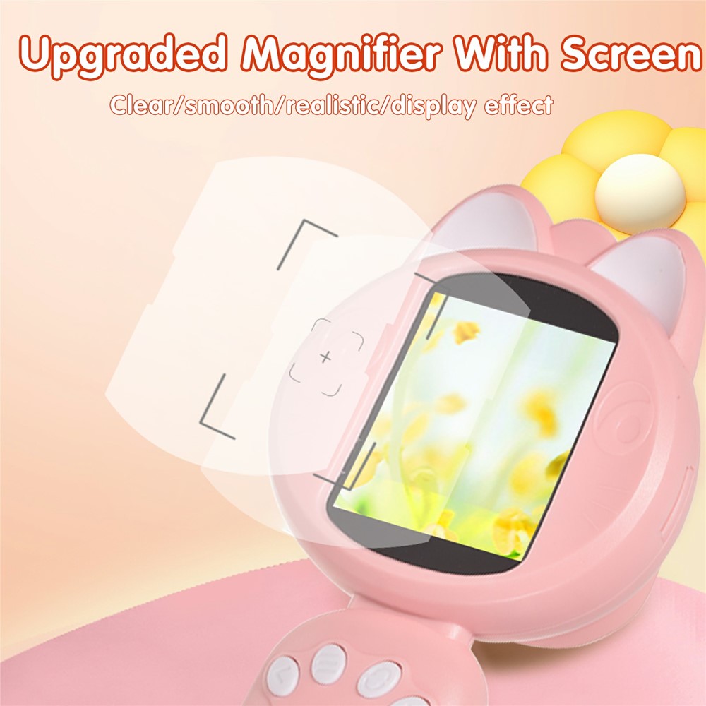 XM020A Digital Microscope for Kids 2.0 Inch IPS Color Screen Magnifier 4X Zoom LED Illumination STEM Learning Tool