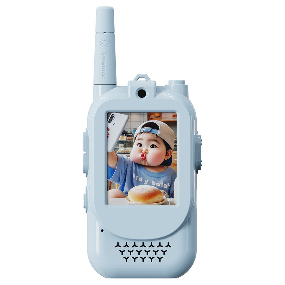 Video Walkie Talkie til børn, 2 stk., Videokommunikation i realtid, Lang rækkevidde 150-500 m, Automatisk parring, Stemmeeffekter