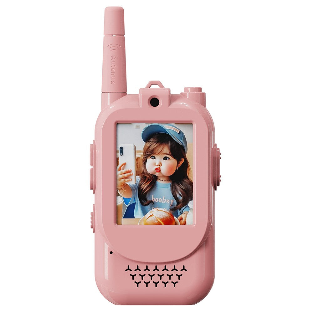 Video Walkie Talkie for Kids, 2-Pack, Real-Time Video Communication, Long Range 150-500m, Auto-Pairing, Voice Effects