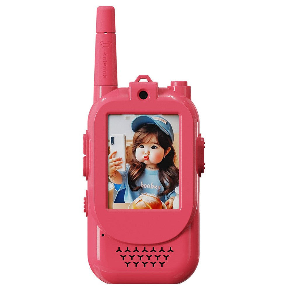 Video Walkie Talkie for Kids, 2-Pack, Real-Time Video Communication, Long Range 150-500m, Auto-Pairing, Voice Effects