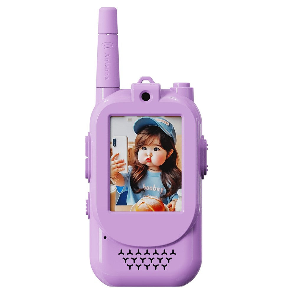 Video Walkie Talkie for Kids, 2-Pack, Real-Time Video Communication, Long Range 150-500m, Auto-Pairing, Voice Effects
