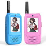 D3 1Pair 2.0 Inch Screen Kids Video Intercom Power-On Auto Pair Walkie Talkie with Voice Changing Function