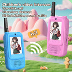 D3 1Pair 2.0 Inch Screen Kids Video Intercom Power-On Auto Pair Walkie Talkie with Voice Changing Function