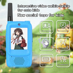 D3 1Pair 2.0 Inch Screen Kids Video Intercom Power-On Auto Pair Walkie Talkie with Voice Changing Function