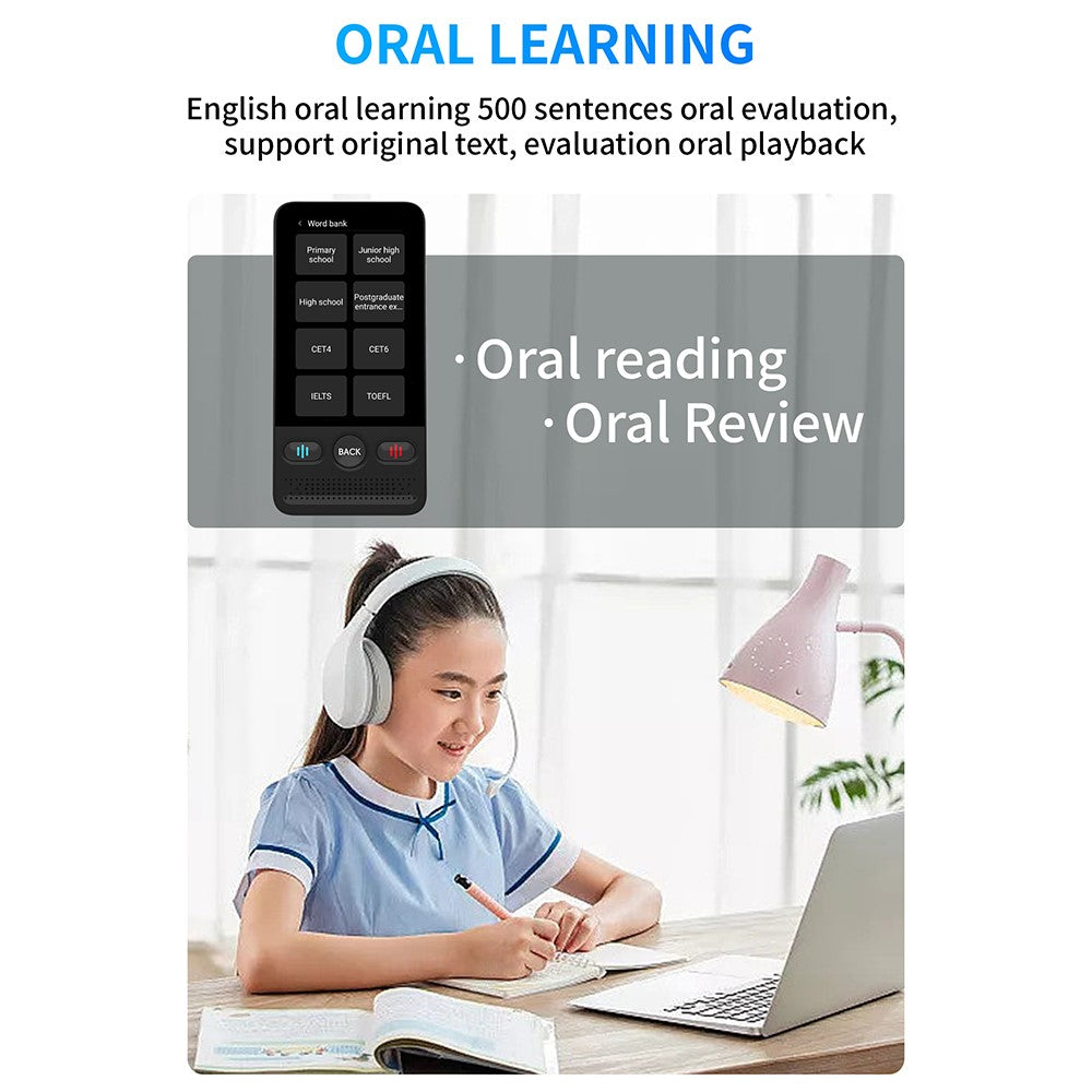 T13 2,8-tommers smarttranslator med 138 sprog, Wi-Fi, fotooptagelse, stemmeoversættelse, offlineoversættelse, 1 GB RAM, 8 GB lagerplads og ChatGPT
