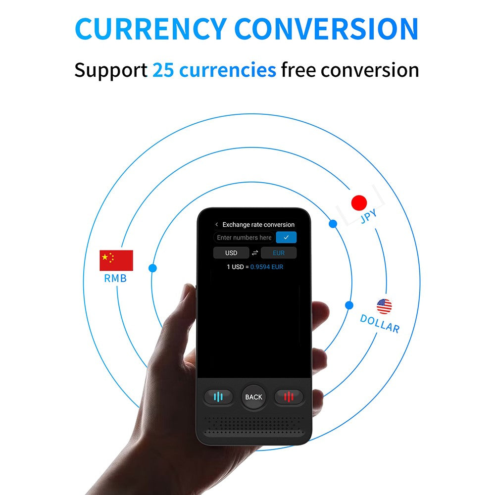 T13 2,8-tommers smarttranslator med 138 sprog, Wi-Fi, fotooptagelse, stemmeoversættelse, offlineoversættelse, 1 GB RAM, 8 GB lagerplads og ChatGPT