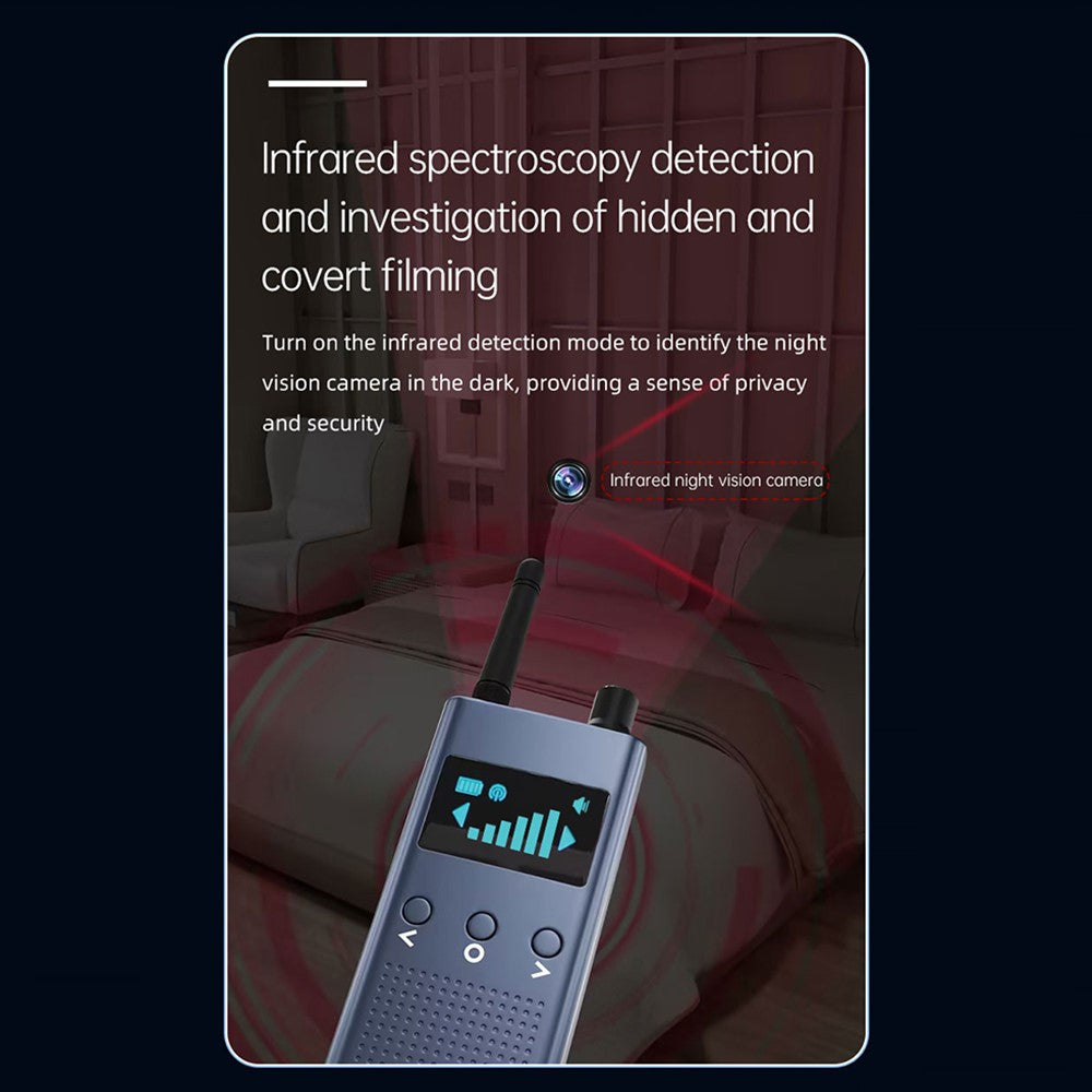 T19 Multi-Functional Wireless WiFi Camera Detector Home Mini Display Detector with IR Spectrum GPS Detection