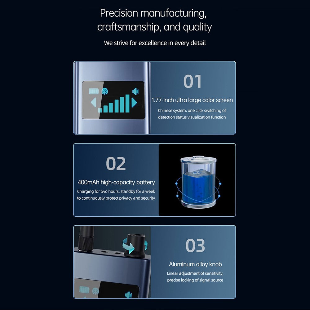T19 Multi-Functional Wireless WiFi Camera Detector Home Mini Display Detector with IR Spectrum GPS Detection