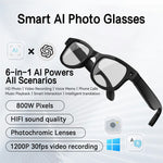 G2 8MP AI Smart Photo Glasses Anti-Shake First-Person View Glasses with Translation Video Recording Interchangeable Lens