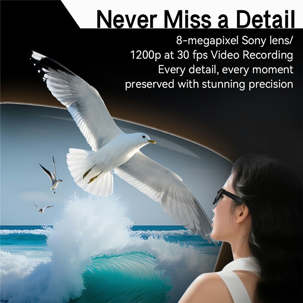 G2 8MP AI Smart Photo Glasses Anti-Shake First-Person View Glasses with Translation Video Recording Interchangeable Lens