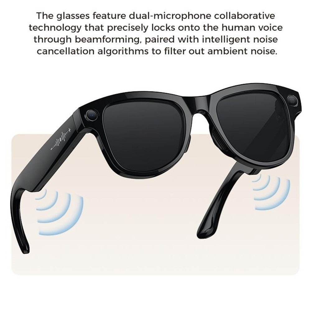 M02ULTRA IP54 Waterproof 8MP AI Smart Glasses with Charging Case 4K Shooting Translation Glasses with Interchangeable Lenses