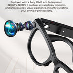 M02ULTRA IP54 Waterproof 8MP AI Smart Glasses with Charging Case 4K Shooting Translation Glasses with Interchangeable Lenses