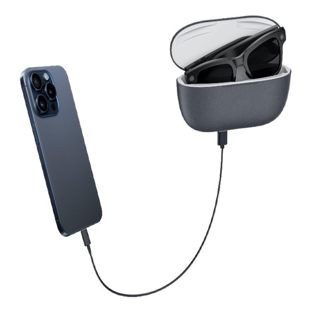 M02ULTRA IP54 Waterproof 8MP AI Smart Glasses with Charging Case 4K Shooting Translation Glasses with Interchangeable Lenses