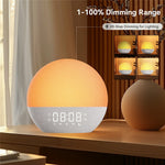 SH08A Fabric Sunrise Design Alarm Clock Bluetooth-Compatible Speaker White Noise with LED Night Light / FM Radio
