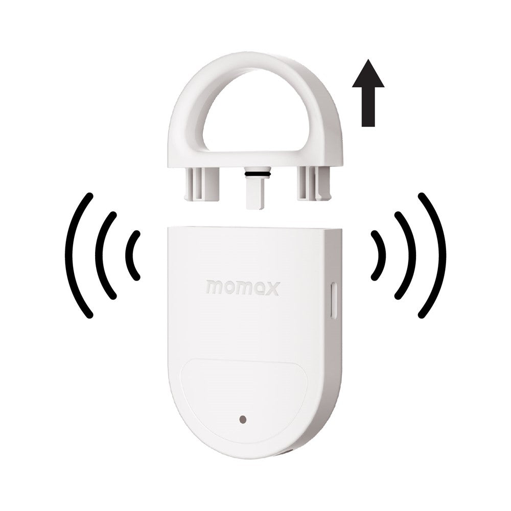 MOMAX PinBuzz Personligt Säkerhetslarm Anti-förlorad enhet Stöldskydd Smart Siren för Utomhusbruk