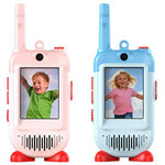 LK-028 1 Pair 2.0 Inch HD Screen Video Intercom Walkie Talkie for Kids Clip On 2.4G Wireless Communication Device