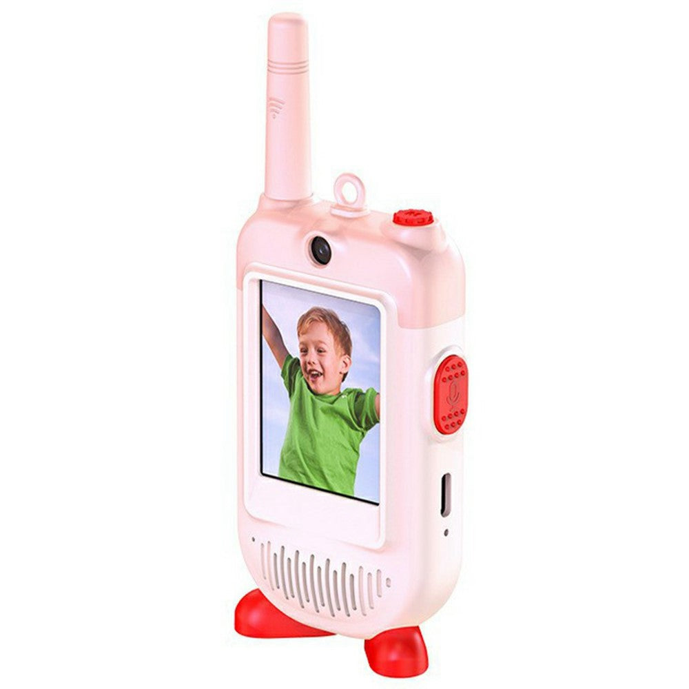 LK-028 1 Pair 2.0 Inch HD Screen Video Intercom Walkie Talkie for Kids Clip On 2.4G Wireless Communication Device