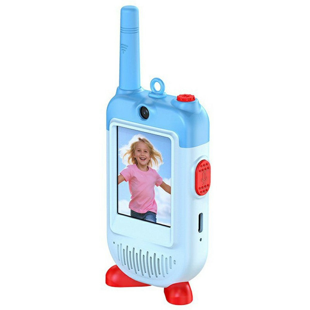LK-028 1 Pair 2.0 Inch HD Screen Video Intercom Walkie Talkie for Kids Clip On 2.4G Wireless Communication Device