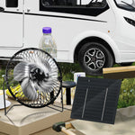 6 Inch Solar Powered Fan 360 Degree Rotatable Exhaust Fan with 8W Waterproof Solar Panel for Outdoor Camping