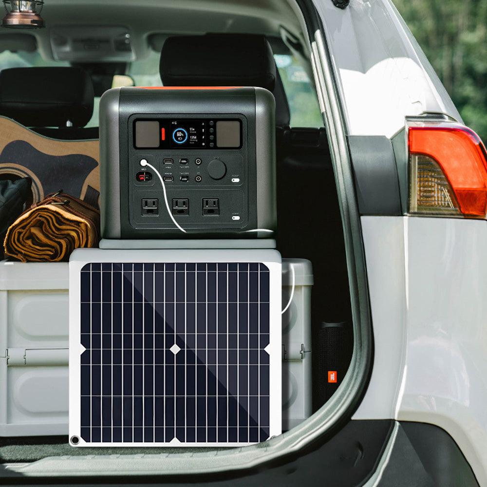 25W højeffektivt solpanel bærbar udendørs nødoplader med dobbelt USB-udgang til camping/vandring