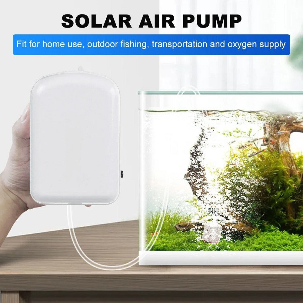 5W solcelledrevet panel med luftpumpe opladningspanel til udendørs fiskeri/akvariebeluftning