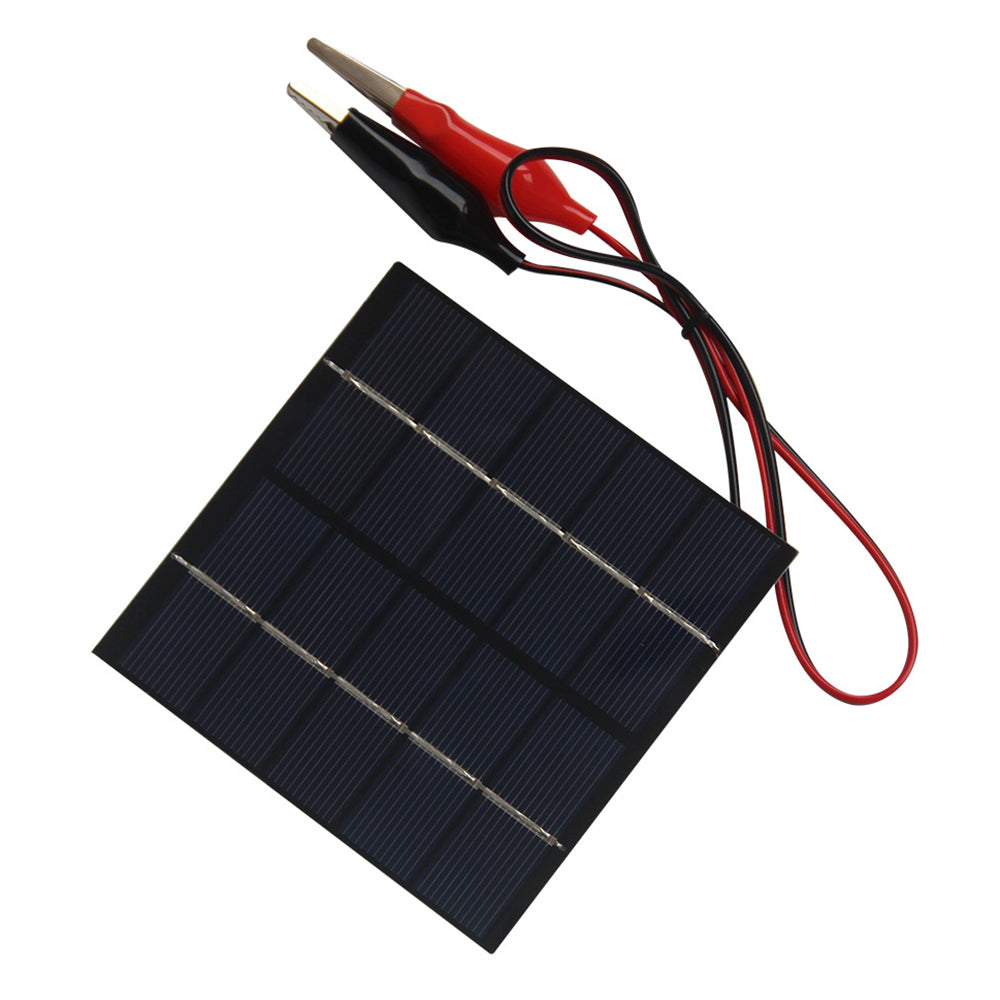 DIY Solar Panel 1.5W 5V with Crocodile Clips 100 x 100mm for Educational Experiments / Battery Charging