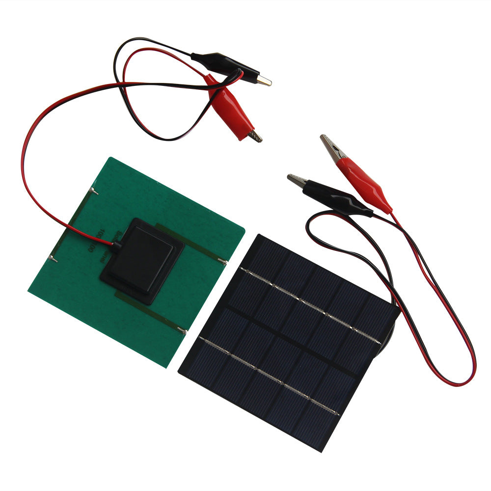 DIY Solar Panel 1.5W 5V with Crocodile Clips 100 x 100mm for Educational Experiments / Battery Charging