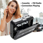TONIVENT TON007B Cassette Player Bluetooth-compatible FM Radio Mini Portable Tape Player with 3.5mm Headphone Jack