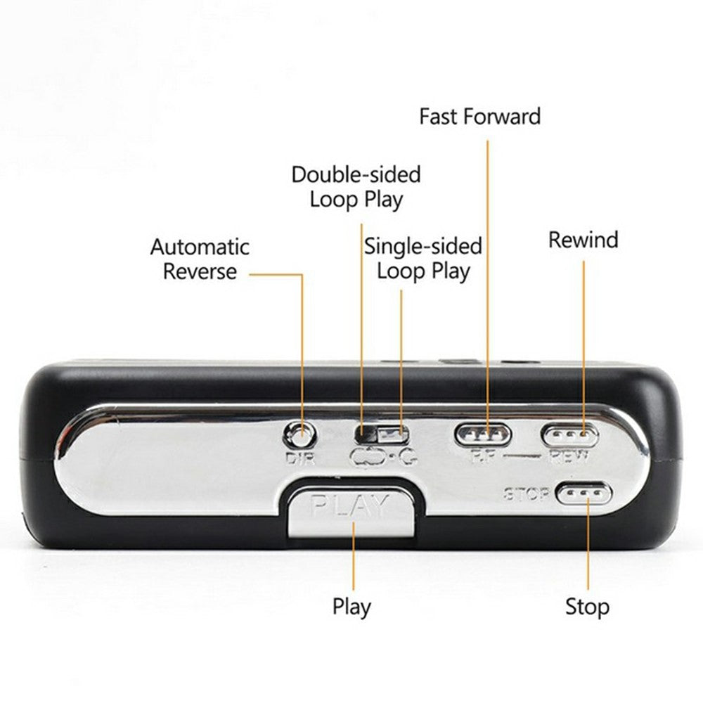 TONIVENT TON007B Cassette Player Bluetooth-compatible FM Radio Mini Portable Tape Player with 3.5mm Headphone Jack