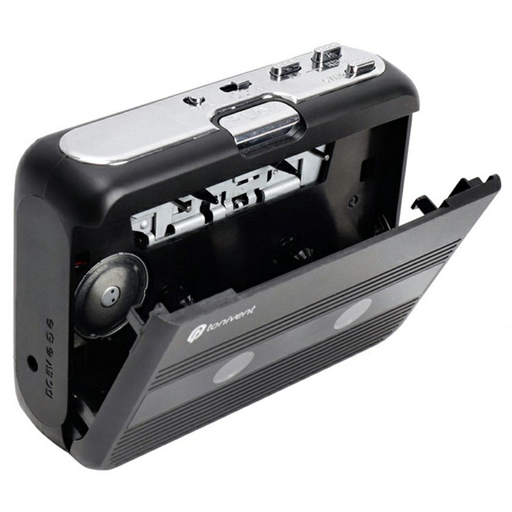 TONIVENT TON007B Cassette Player Bluetooth-compatible FM Radio Mini Portable Tape Player with 3.5mm Headphone Jack