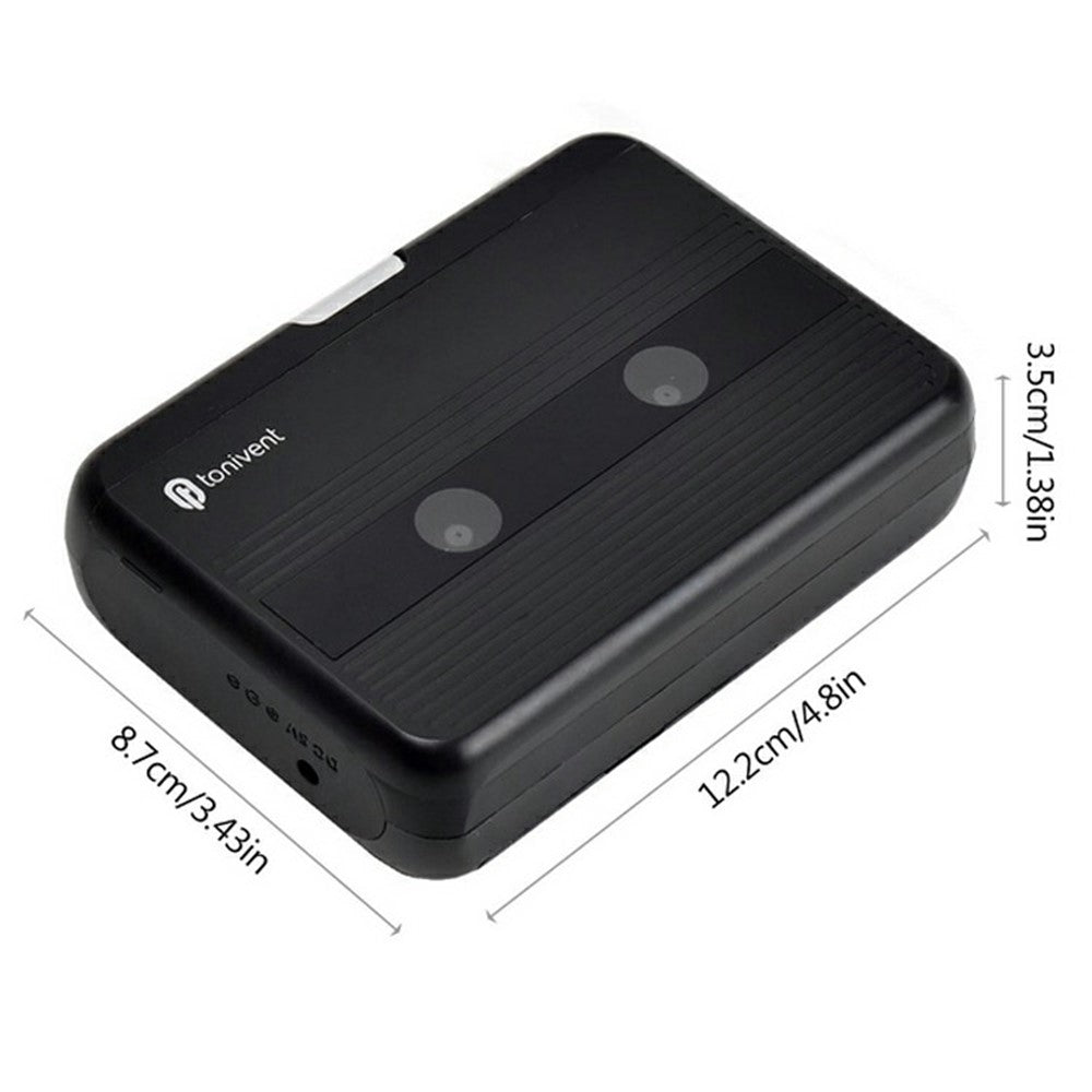 TONIVENT TON007B Cassette Player Bluetooth-compatible FM Radio Mini Portable Tape Player with 3.5mm Headphone Jack