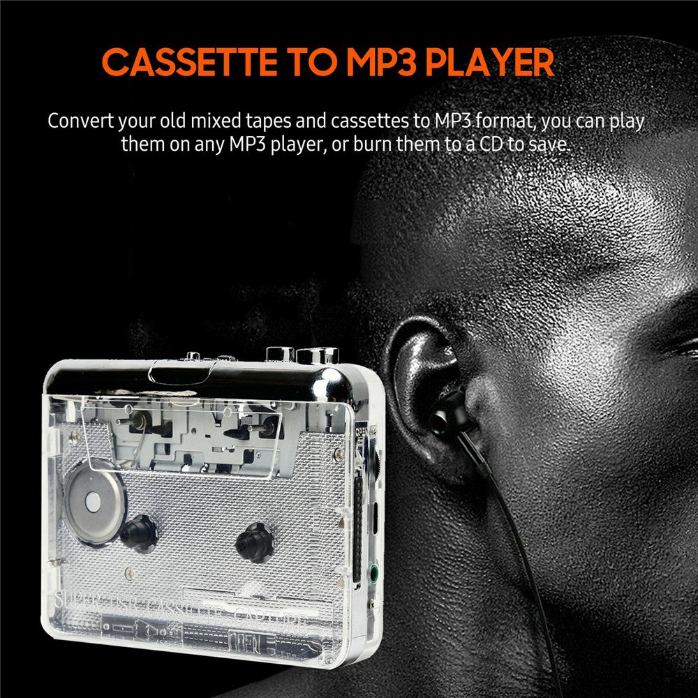 TON010 Portable Cassette Player Tape to MP3 Audio Converter with 3.5mm Headphone Jack