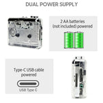 TON010 Portable Cassette Player Tape to MP3 Audio Converter with 3.5mm Headphone Jack
